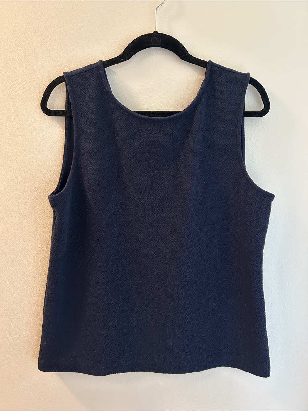 Ann Taylor Navy Sleeveless Textured Knit Tank